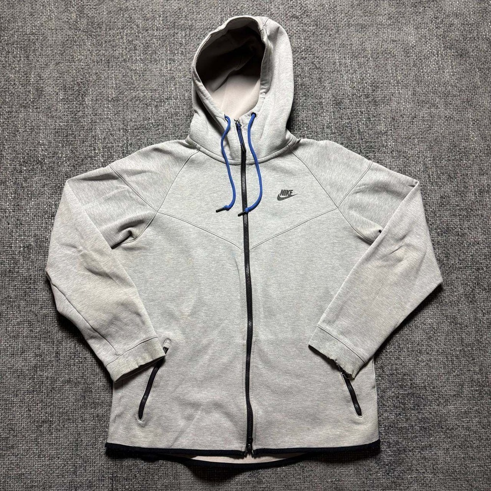 Nike Tech Fleece Hoodie Mens L Grey Full Zip‎ Sportswear Jacket CU4489-063